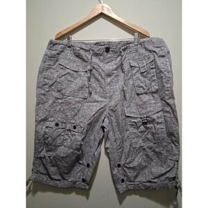 Y2K Sean John Cargo Shorts Mens Size 40 Gray Textured Pocket Drawstring Casual